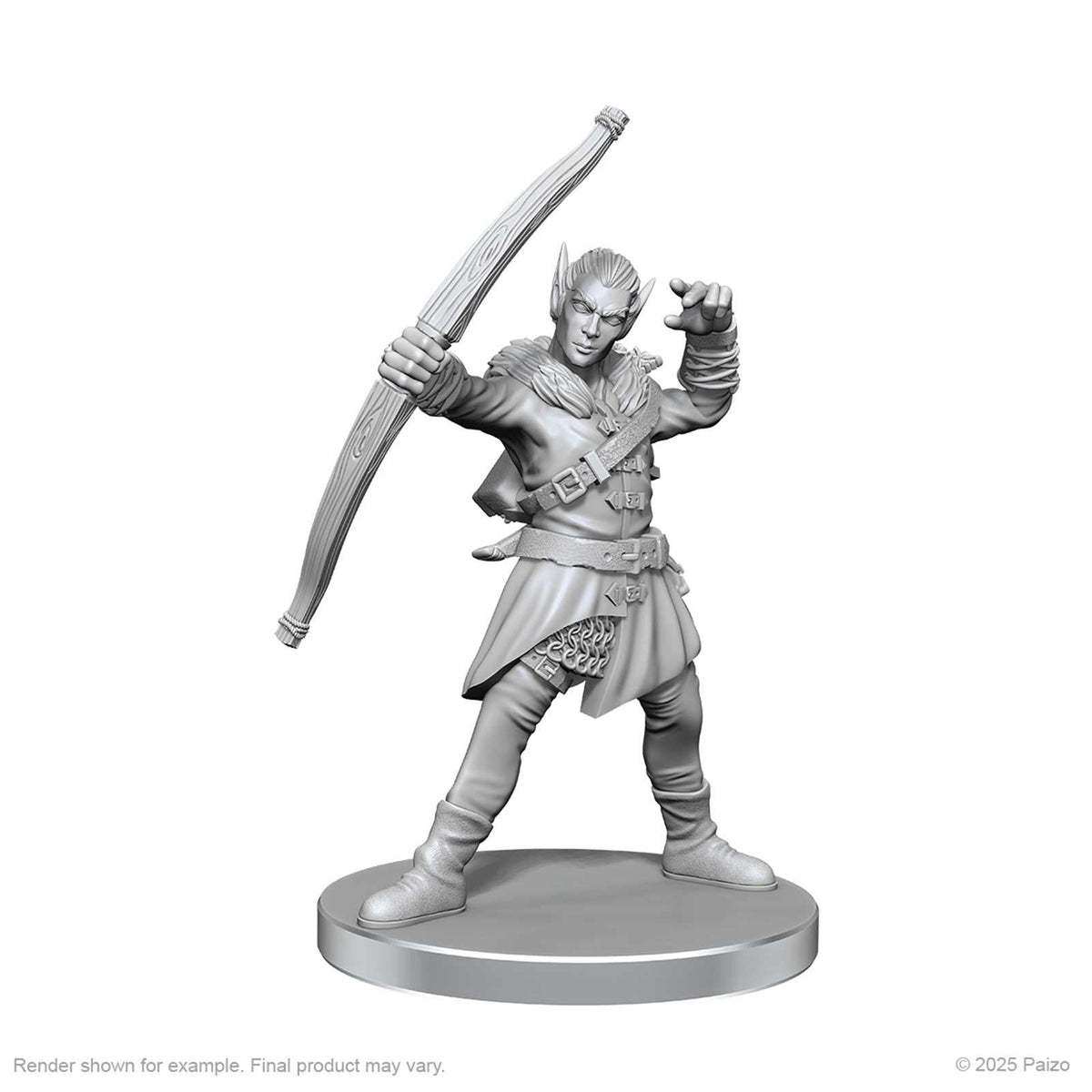 Pathfinder Battles Deep Cuts Unpainted Miniatures Elf Hunter and Catfolk Bandit