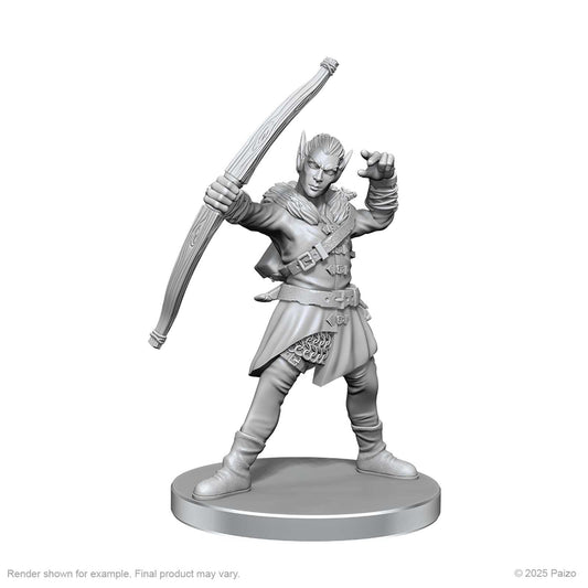 Pathfinder Battles Deep Cuts Unpainted Miniatures Elf Hunter and Catfolk Bandit