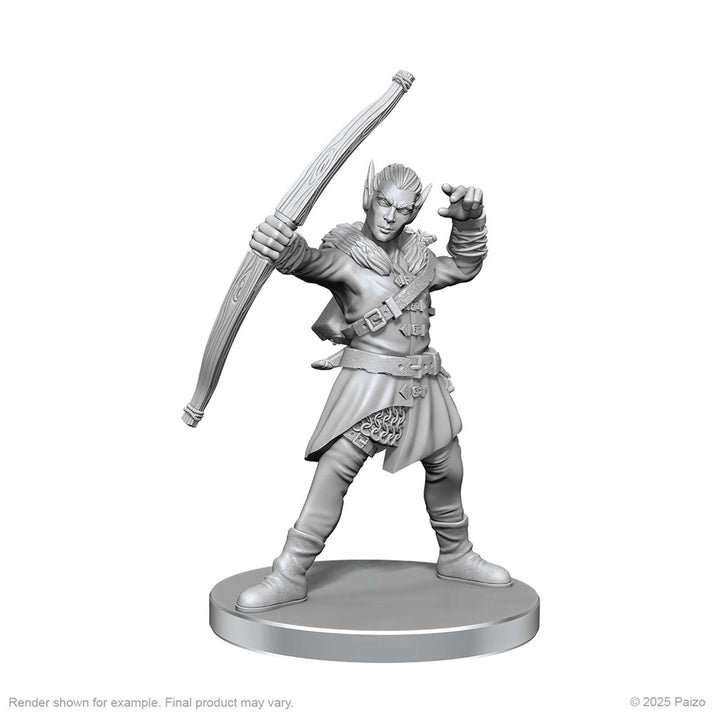 Pathfinder Battles Deep Cuts Unpainted Miniatures Elf Hunter and Catfolk Bandit