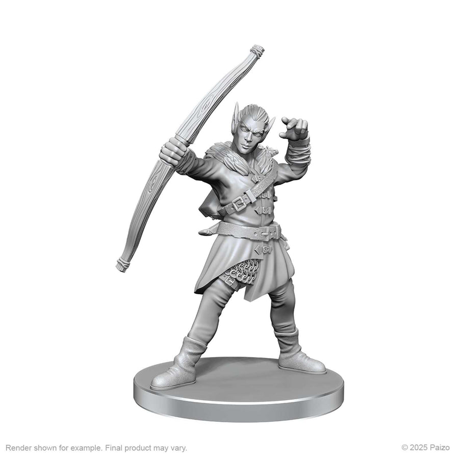 Pathfinder Battles Deep Cuts Unpainted Miniatures Elf Hunter and Catfolk Bandit