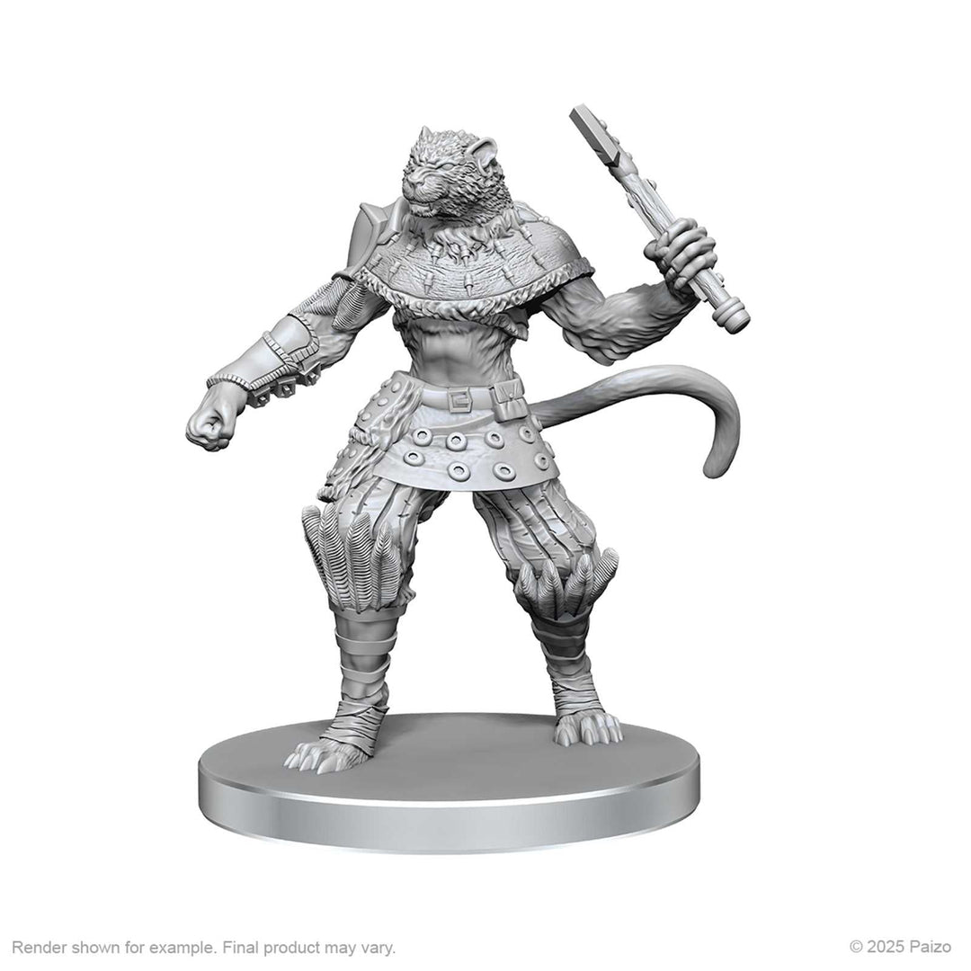 Pathfinder Battles Deep Cuts Unpainted Miniatures Elf Hunter and Catfolk Bandit