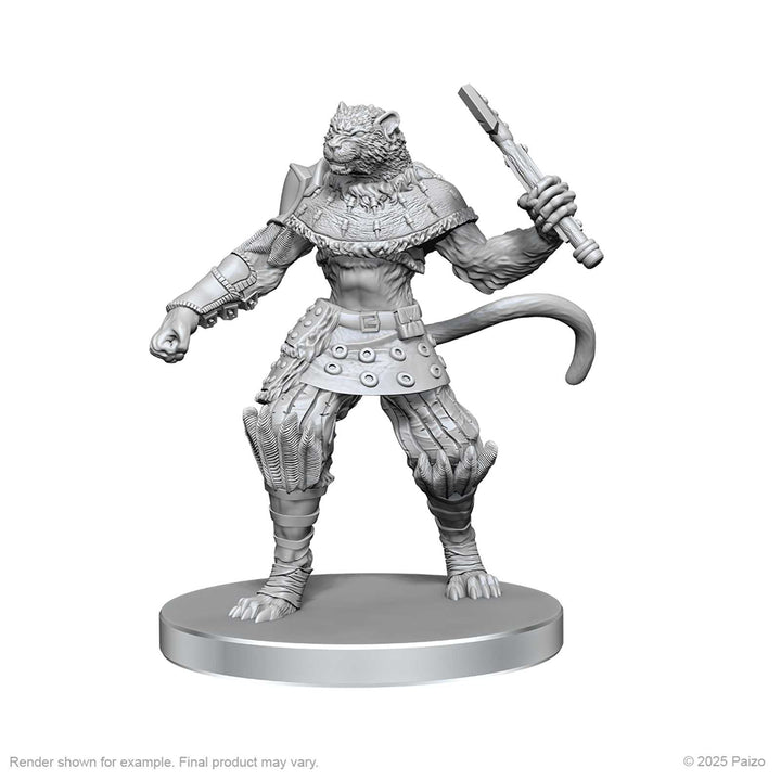 Pathfinder Battles Deep Cuts Unpainted Miniatures Elf Hunter and Catfolk Bandit