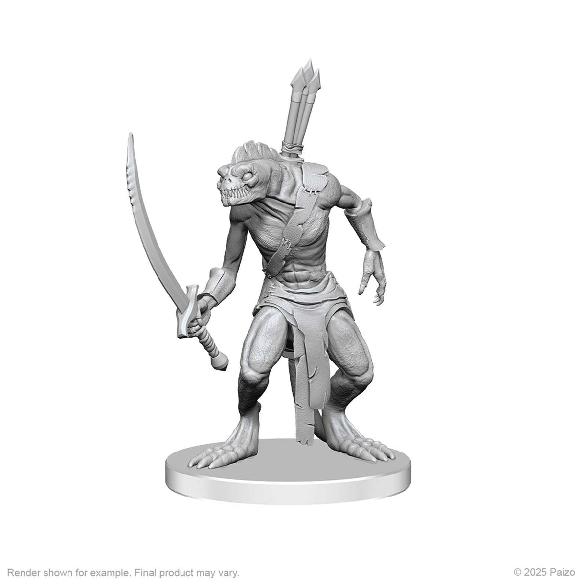 Pathfinder Battles Deep Cuts Unpainted Miniatures Xulgath Skirmisher and Stoneliege