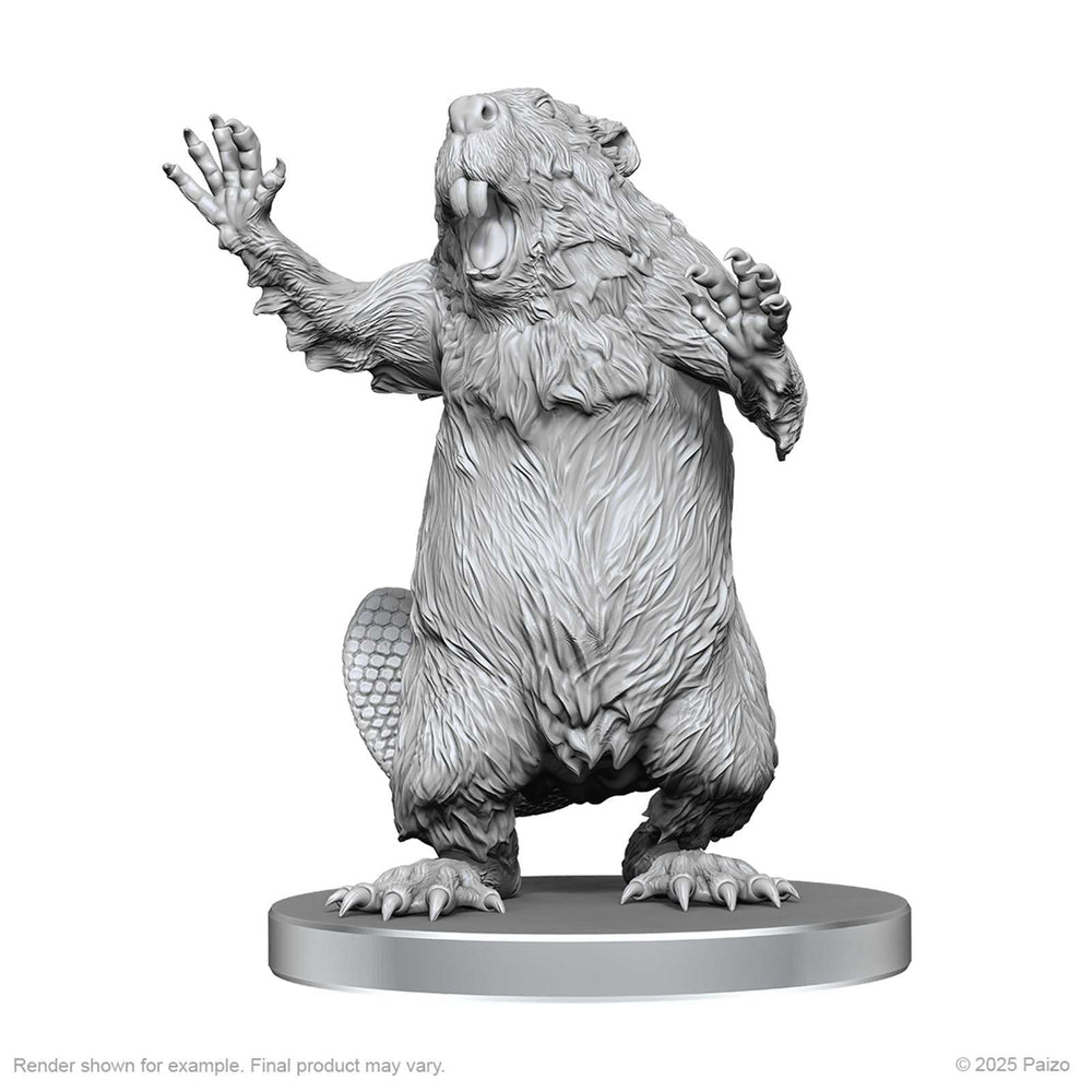 Pathfinder Battles Deep Cuts Unpainted Miniatures Boggard Scout and Castoroides