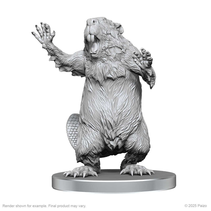 Pathfinder Battles Deep Cuts Unpainted Miniatures Boggard Scout and Castoroides