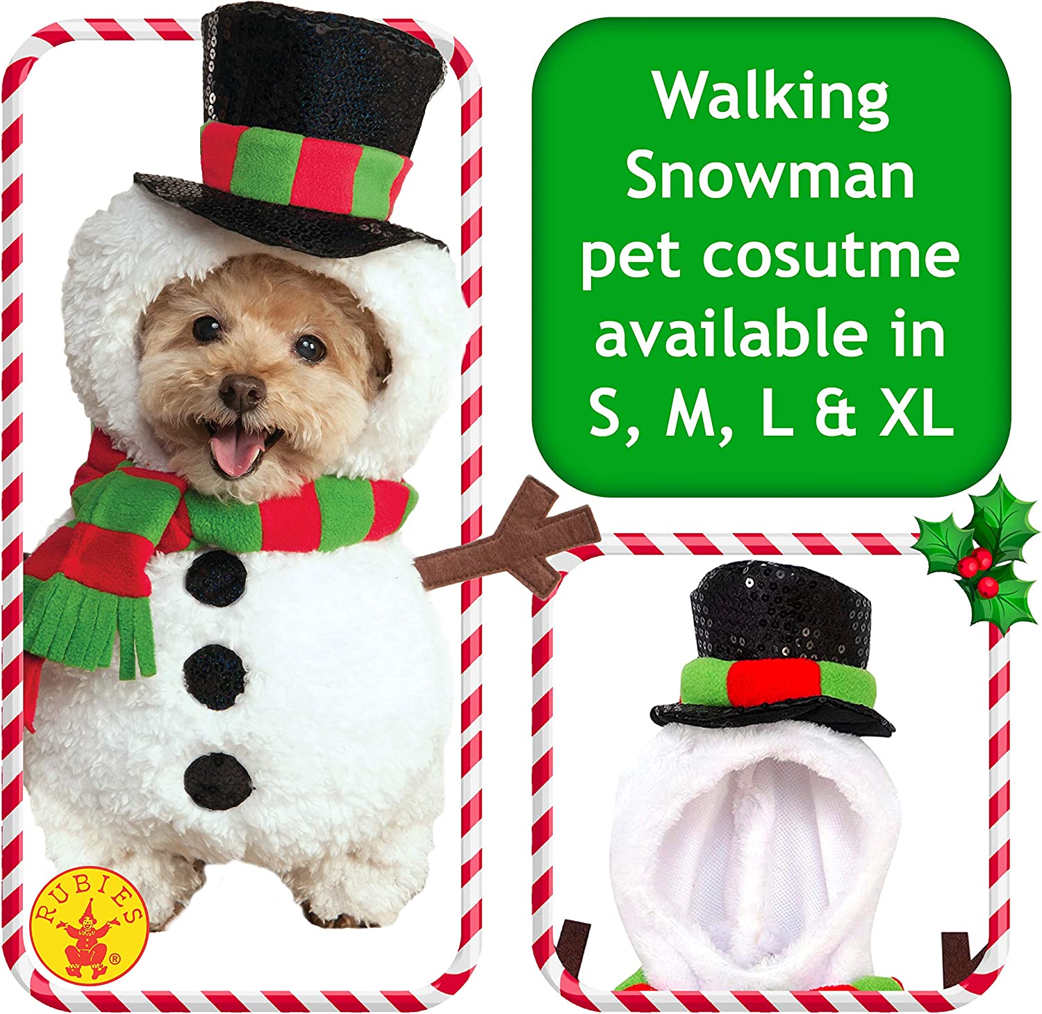 Walking Snowman Pet Costume 3