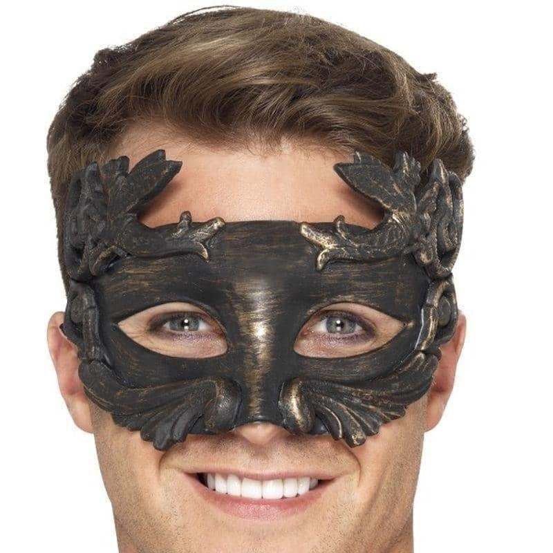 Warrior God Metallic Masquerade Eyemask Adult Black_1