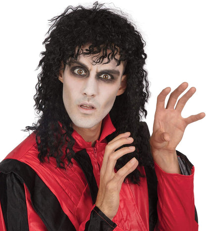 Weird Guy Wig Michael Jackson Curly Long Hair 3