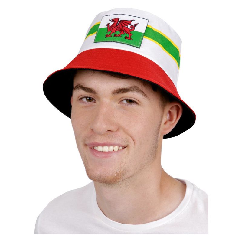 Welsh Bucket Hat Adult Multi Coloured Party Celebration Accessory 1