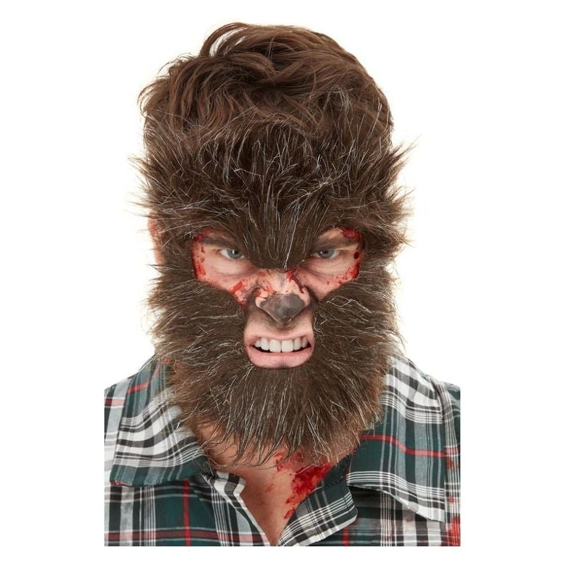 Werewolf Face Adult Faux Fur Brown_1