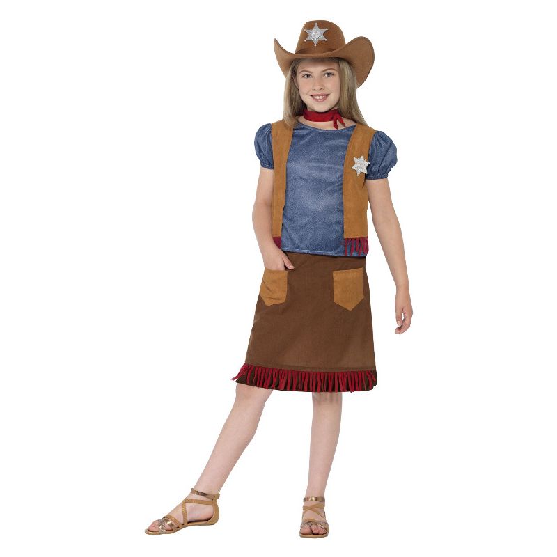 Western Belle Cowgirl Costume Brown Child_1