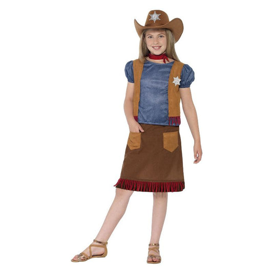 Western Belle Cowgirl Costume Brown Child 1
