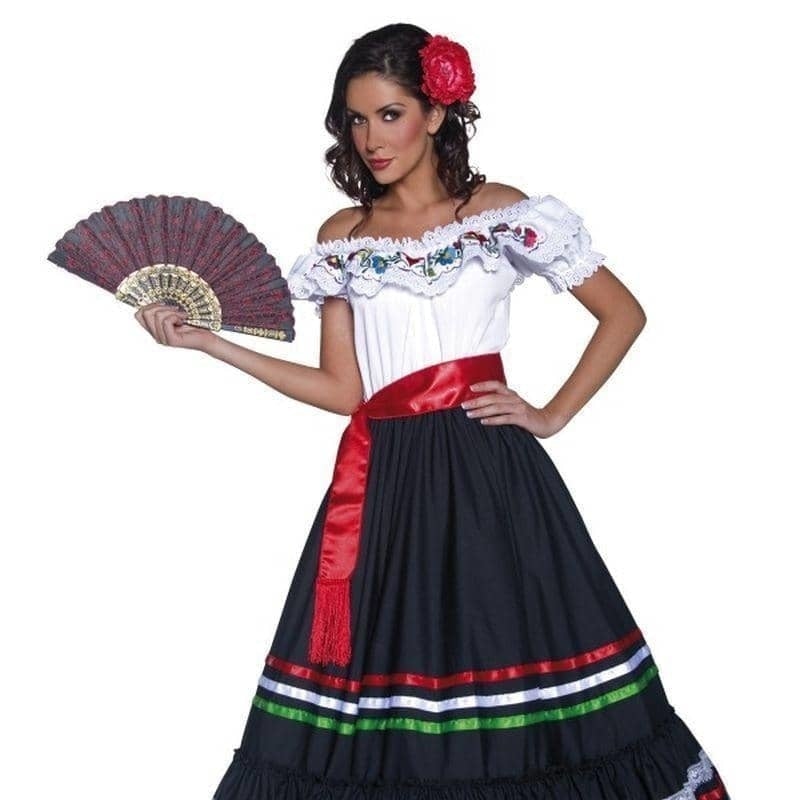 Western Sexy Senorita Authentic Costume Adult Dress White 1
