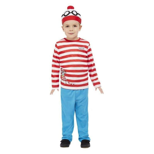 Where is Wally Toddler Costume Red and White Top and Hat Blue Trousers 1
