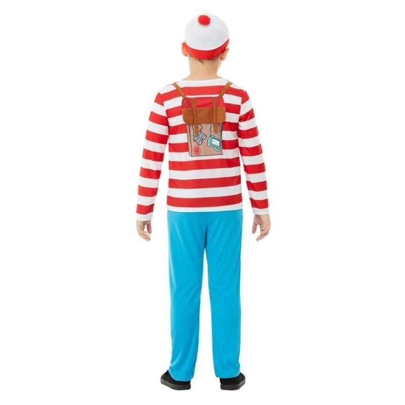 Wheres Wally Deluxe Kids Costume Striped Top Blue Trousers Hat Glasses 2