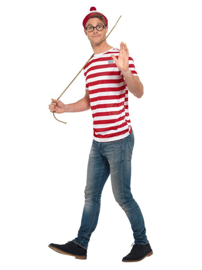 Wheres Wally Kit Adult Red White T-Shirt Hat Glasses 3