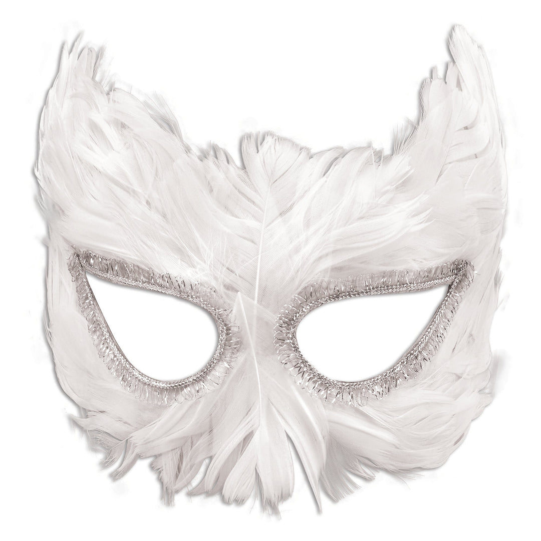 White Feather Eye Mask Masks Unisex_1
