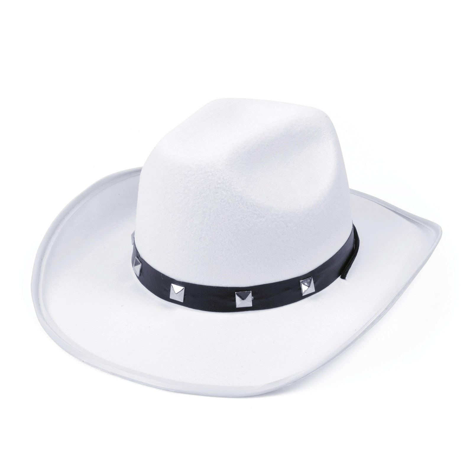 White Felt Cowboy Studded Hat Adult 1