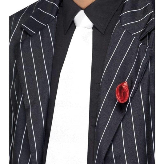 White Gangster Tie On Elastic Adult Costume Accessory 2
