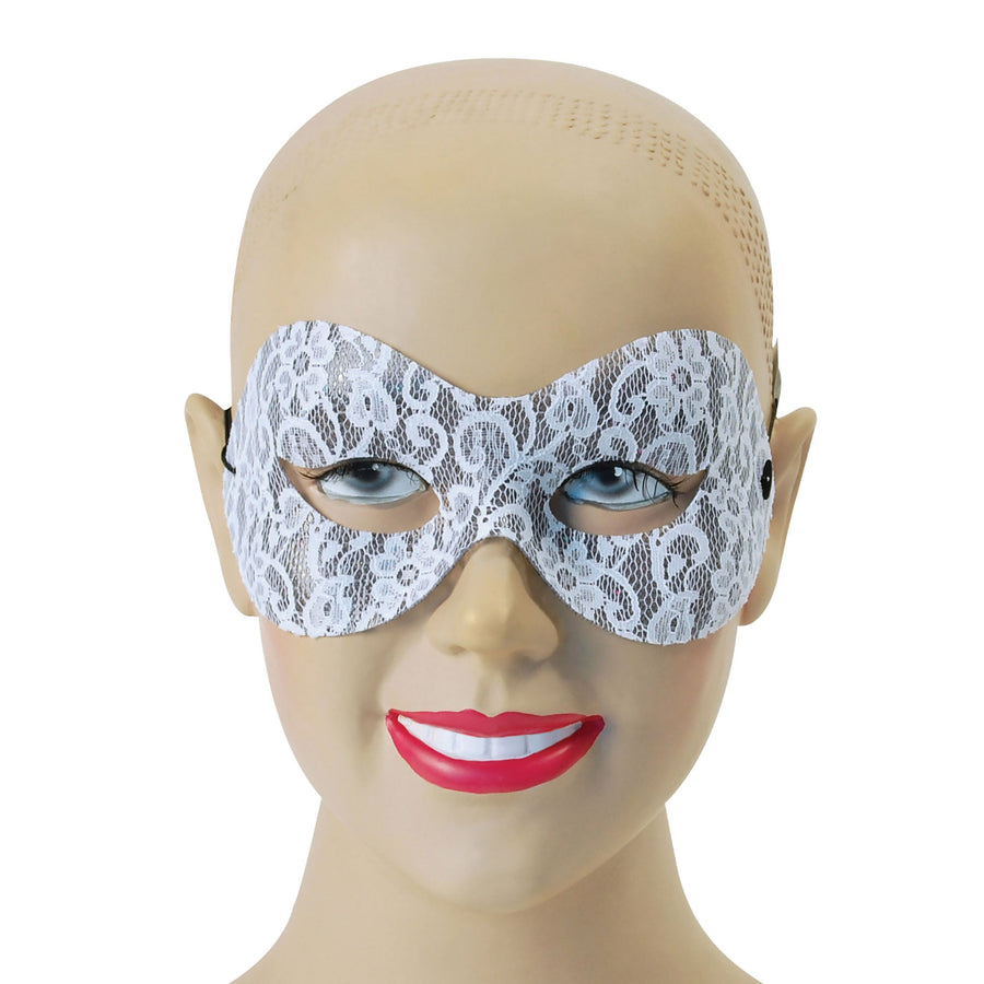 White Lace Domino Eye Masks Unisex_1