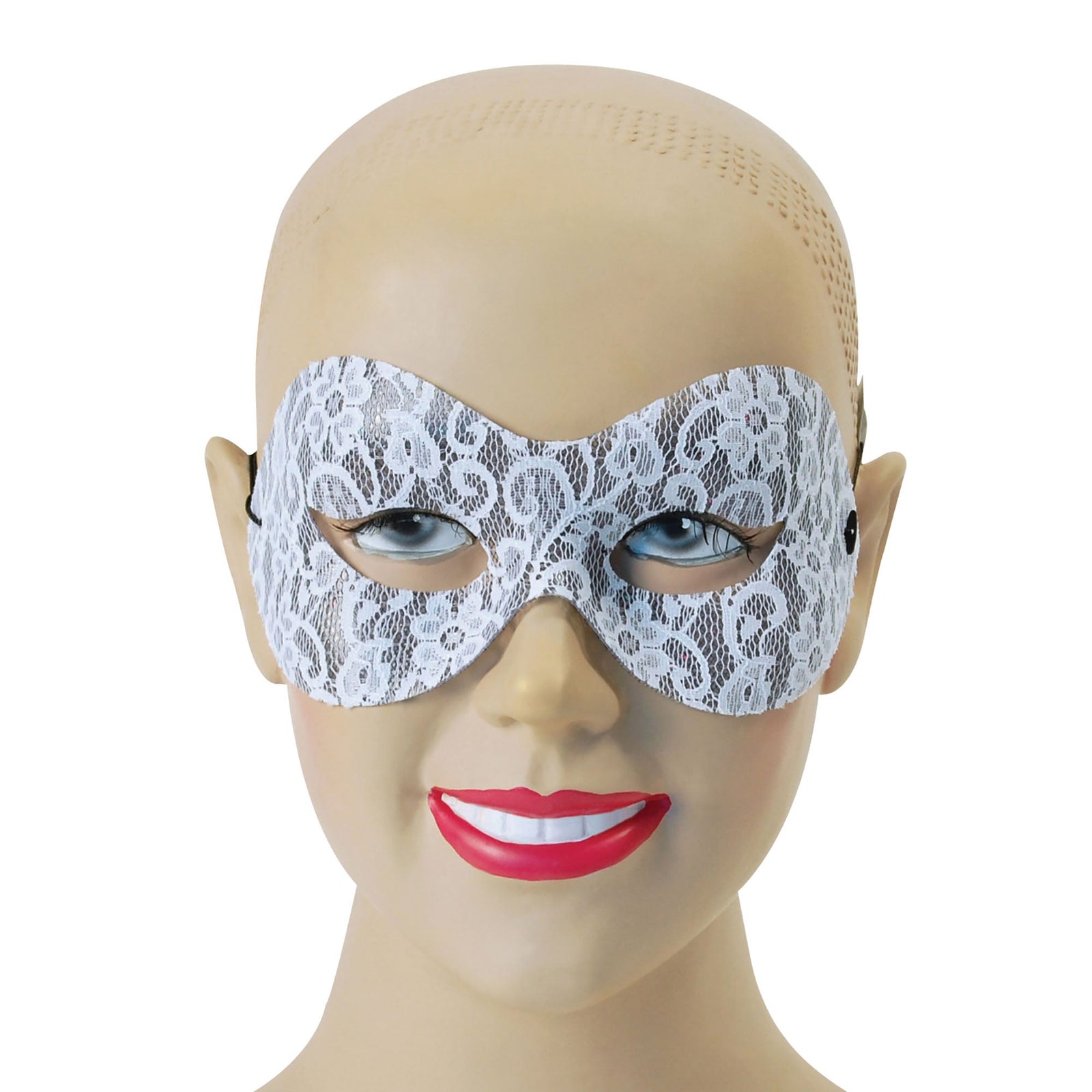 White Lace Domino Eye Masks Unisex 1