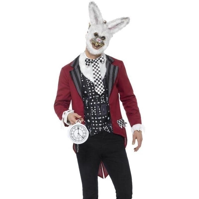 White Rabbit Deluxe Adult Costume Red Jacket Mask 1