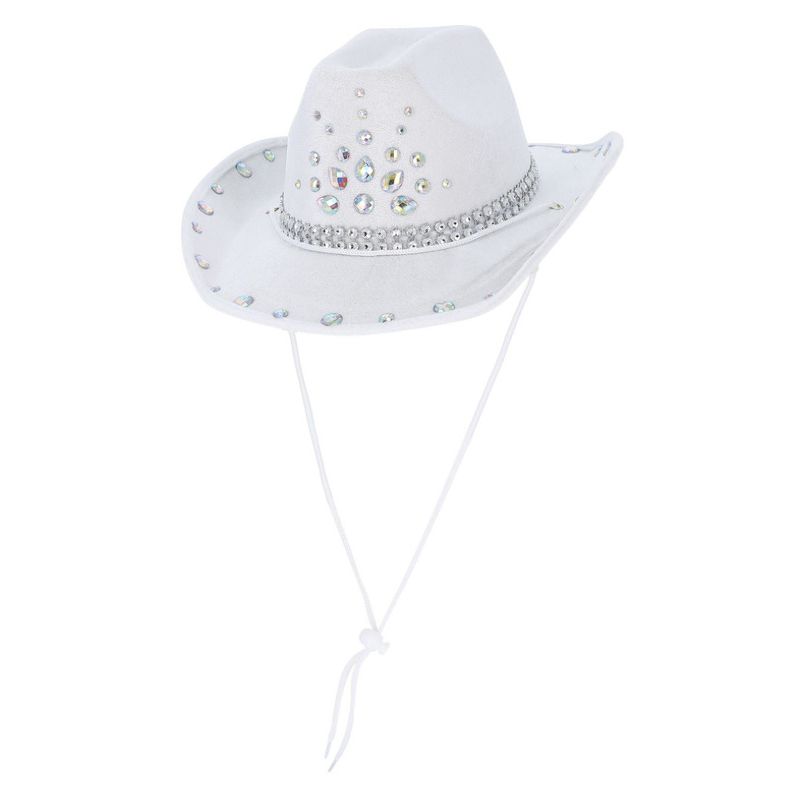 White Rhinestone Cowboy Hat Adult_1