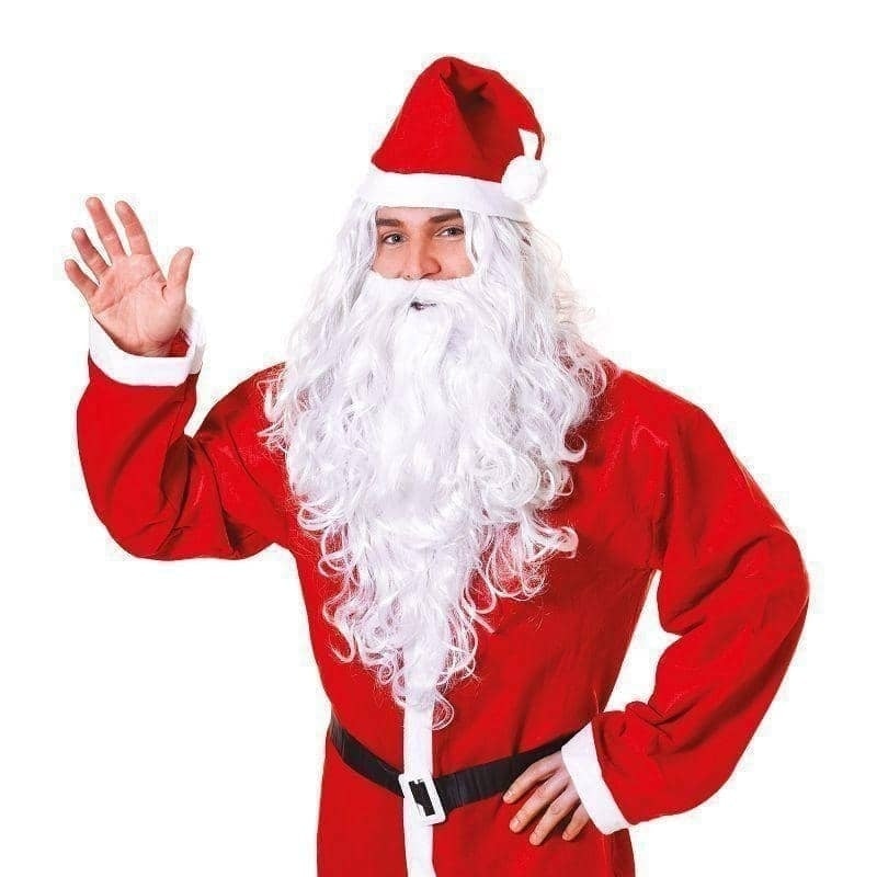 White Santa Beard and Wig Mens Wizard White Hair 1