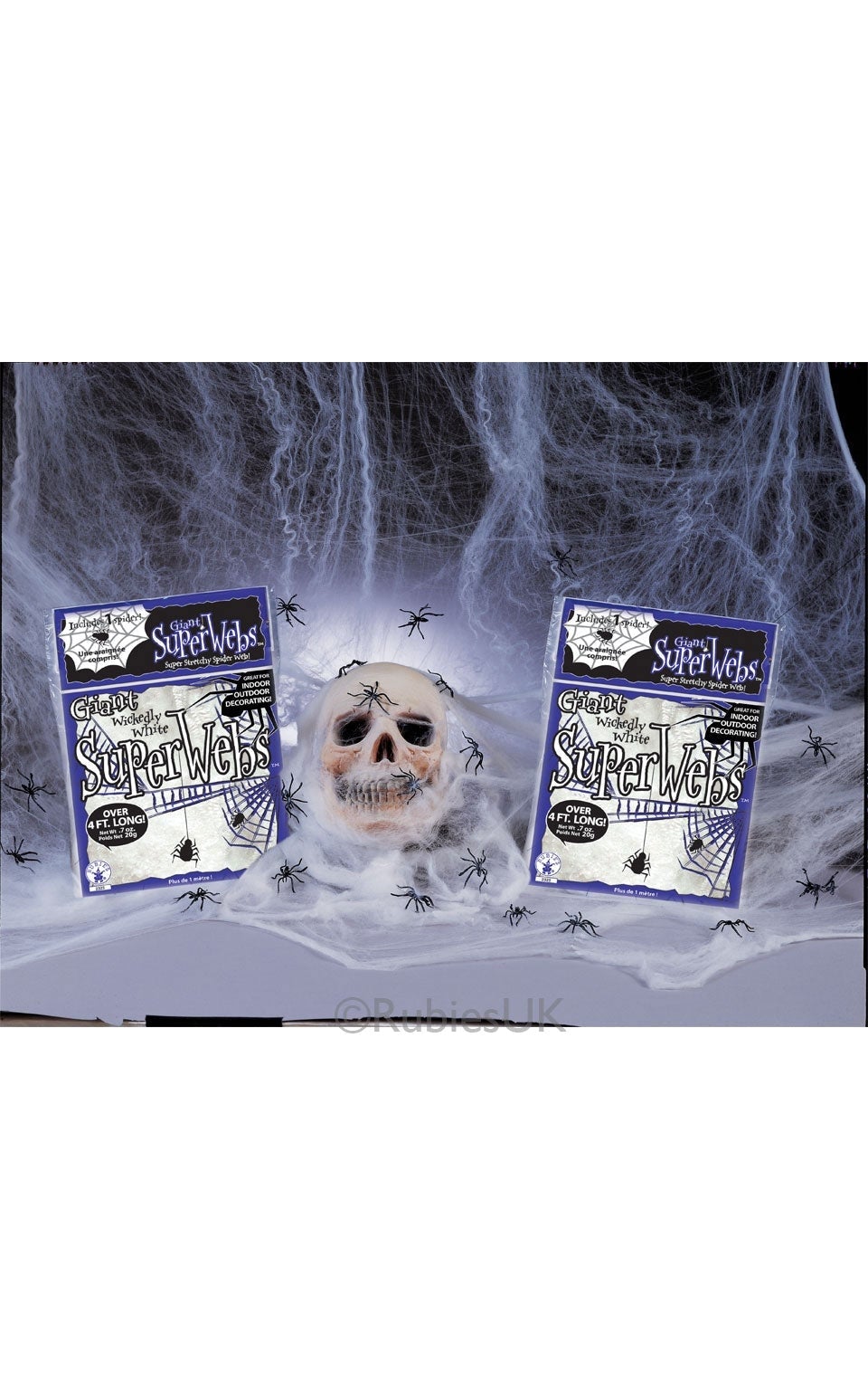 White Spider Webbing 20gram With Spiders Costume 1