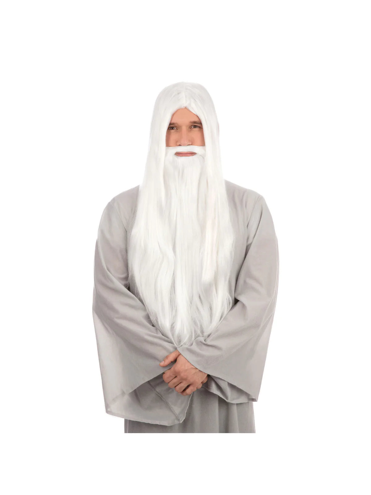 White Wizard Wig and Long Beard Gandalf Hair 1