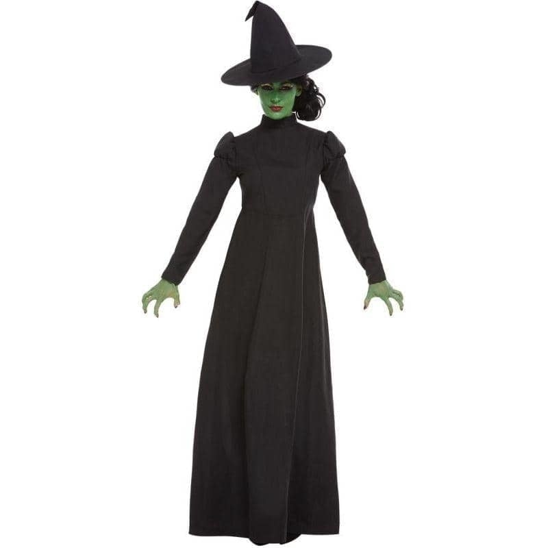 Wicked Witch Costume Adult Long Black Dress and Hat 1