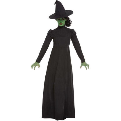 Wicked Witch Costume Adult Long Black Dress and Hat 1