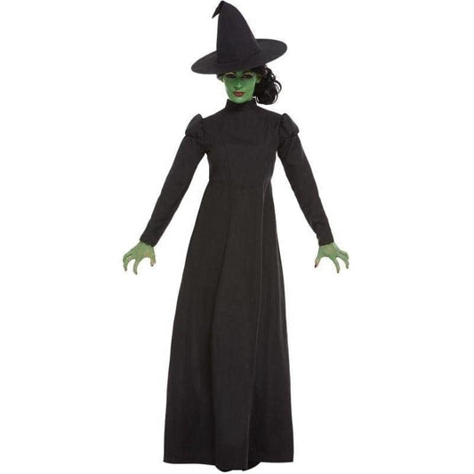 Wicked Witch Costume Adult Long Black Dress and Hat 1