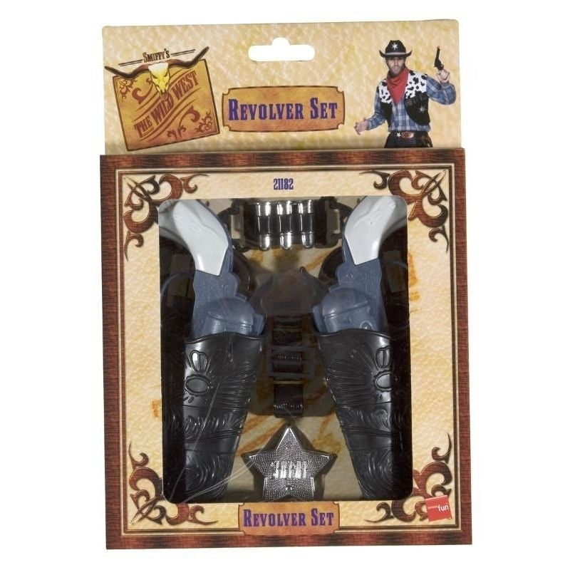 Wild West Gun Set Adult Grey 18cm 2