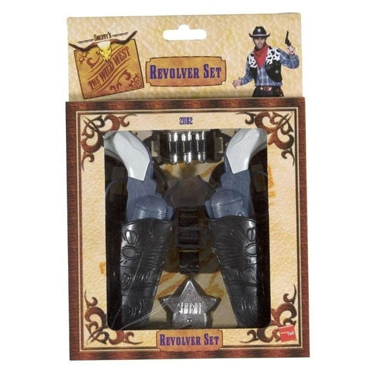 Wild West Gun Set Adult Grey 18cm 2