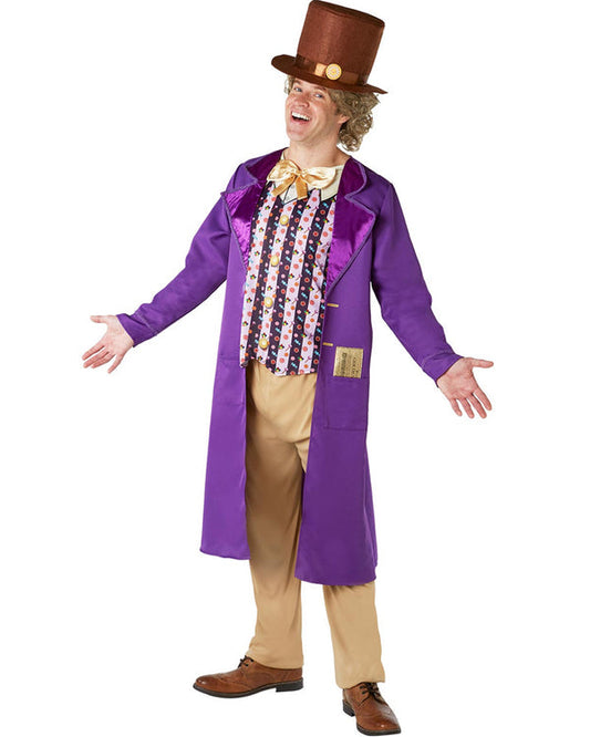 Willy Wonka Adult Costume with Top Hat 2