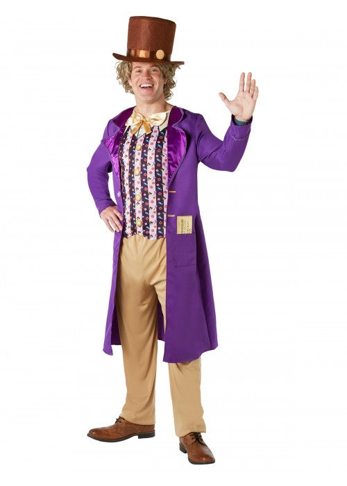 Willy Wonka Adult Costume with Top Hat 3