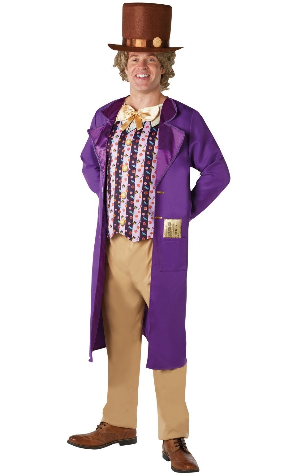 Willy Wonka Adult Costume with Top Hat 1