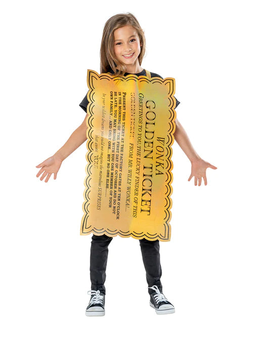 Willy Wonka Golden Ticket Costume Kids 1