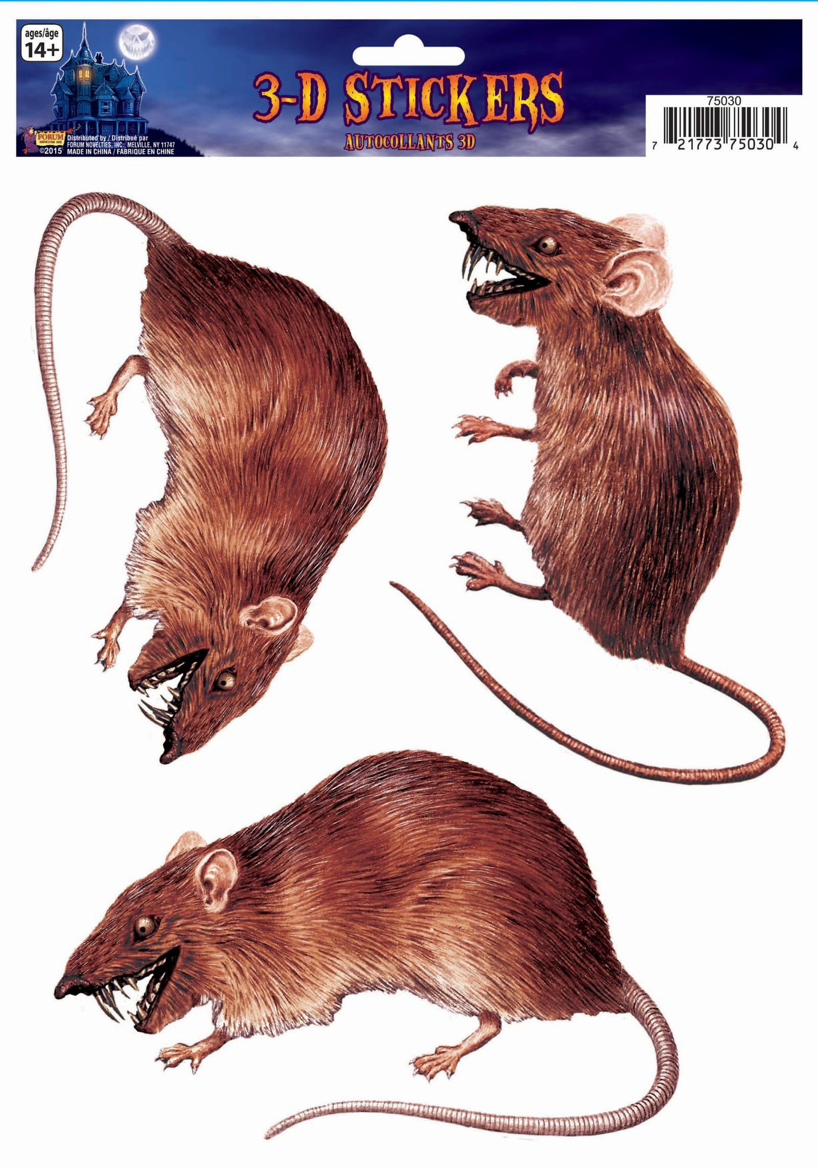 Window Sticker 3d Rat Halloween Items Unisex 1