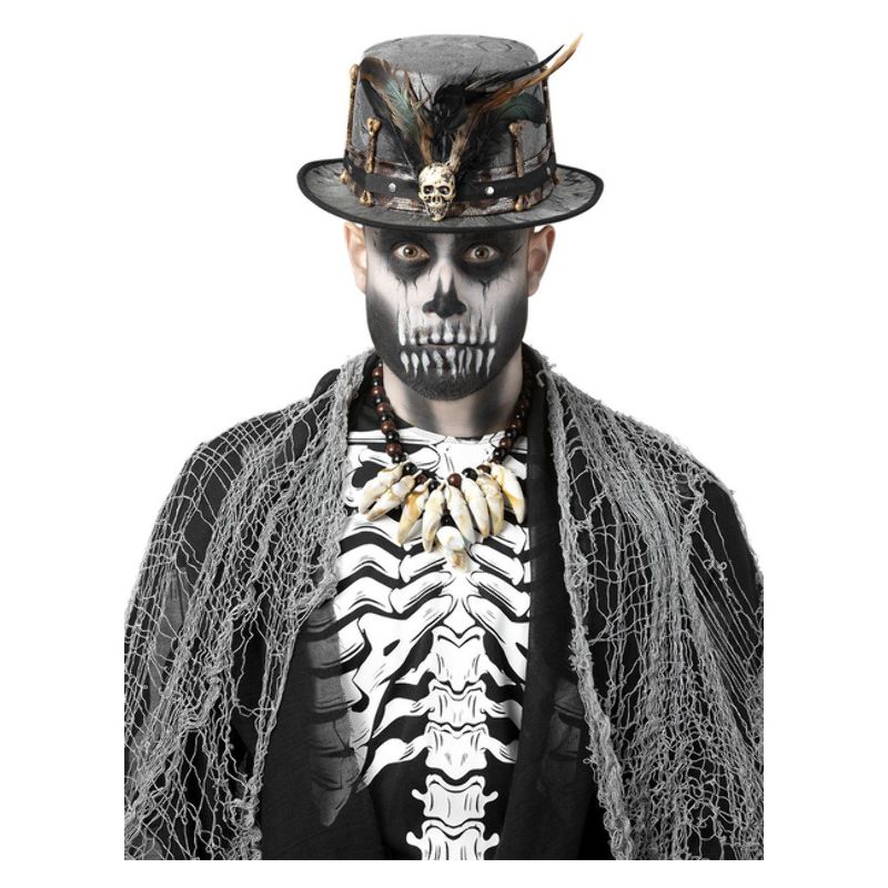 Witch Doctor Distressed Black Top Hat Adult_1