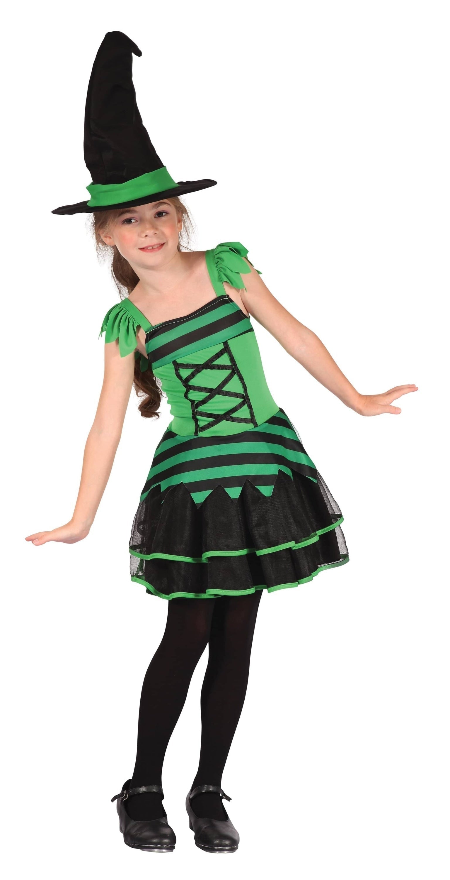 Witch Green/Black Childrens Costume 1