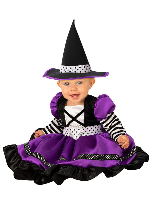 Witch Toddler Costume Purple Black Dress