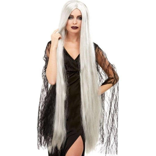 Witch Wig Extra Long Adult Grey 120cm 1