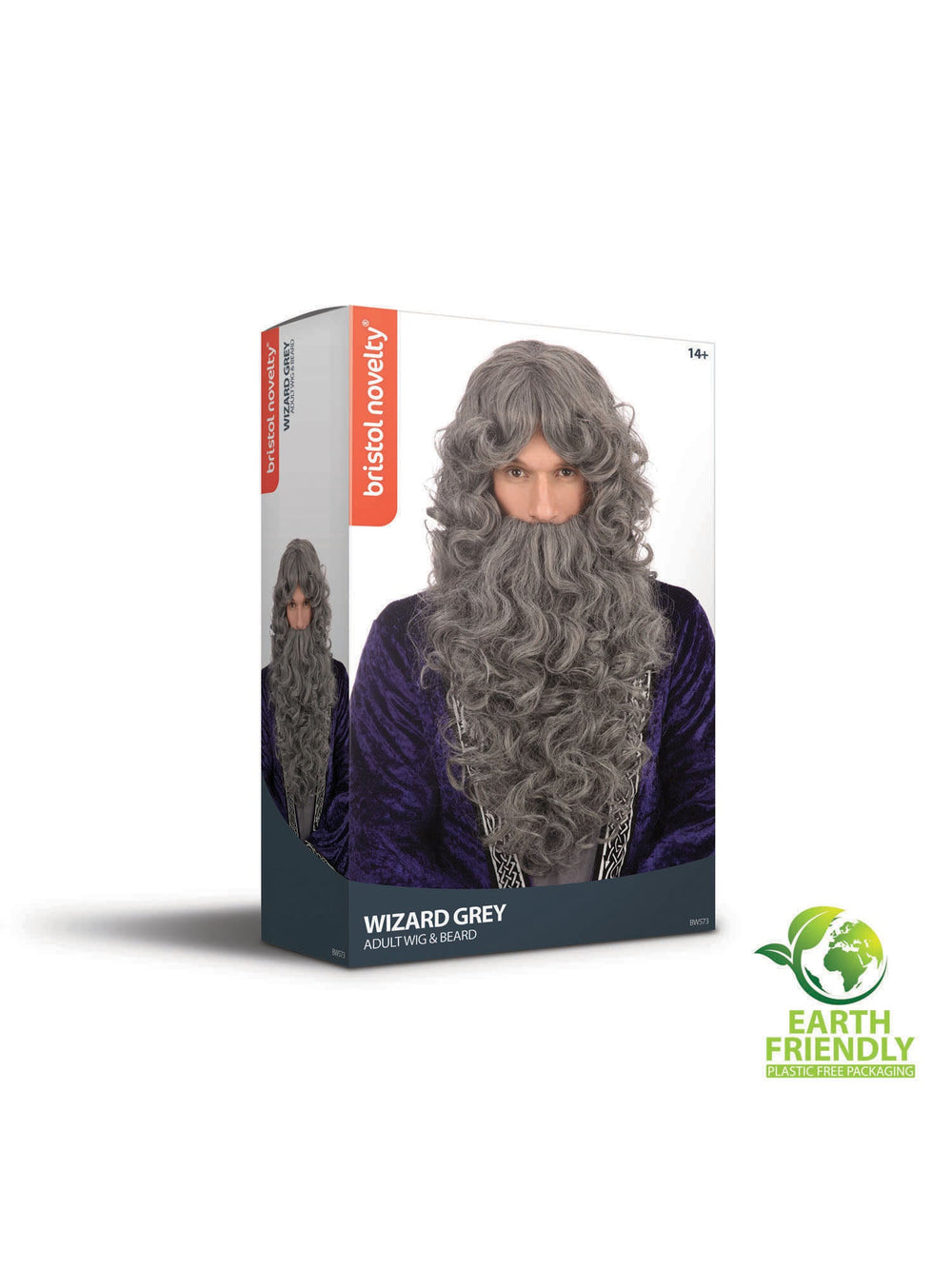 Size Chart Wizard Wig and Beard Set Grey (Bagged)