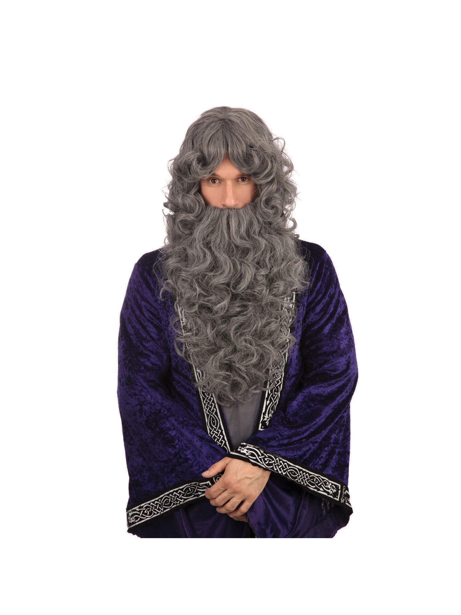 Wizard Wig and Beard Set Grey (Bagged) 1