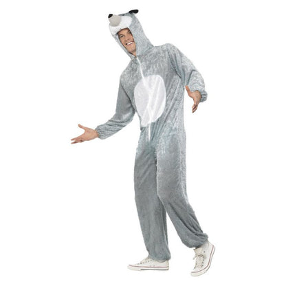 Wolf Costume Grey Jumpsuit with Hood Mens 3