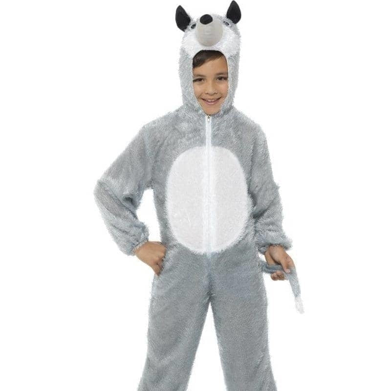 Wolf Costume Kids Jumpsuit Grey White_1