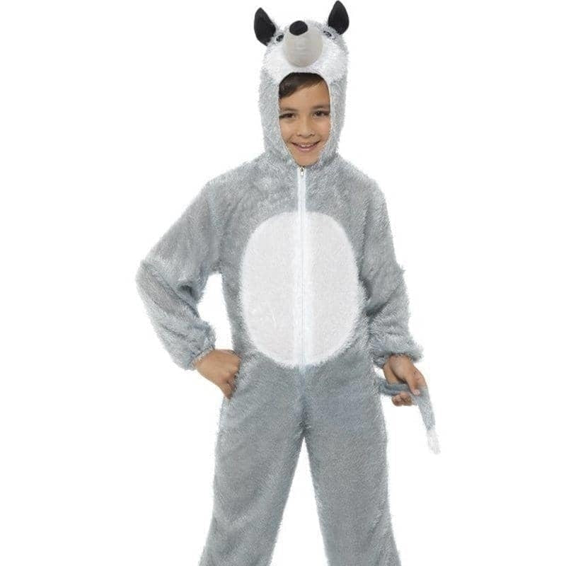 Wolf Costume Kids Jumpsuit Grey White 1