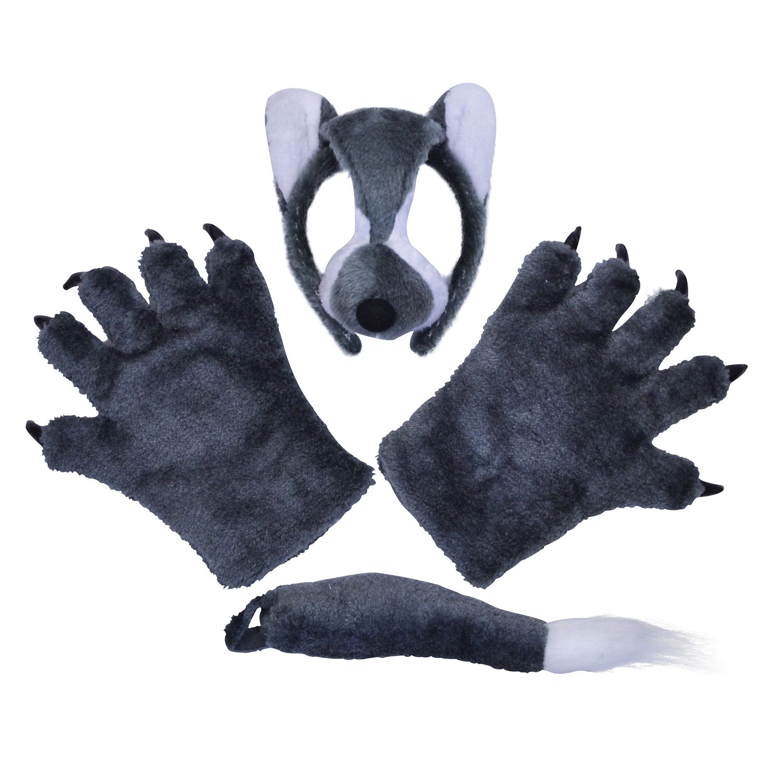 Wolf Costume Set Mask Tail with Paws Instant Disguise 1